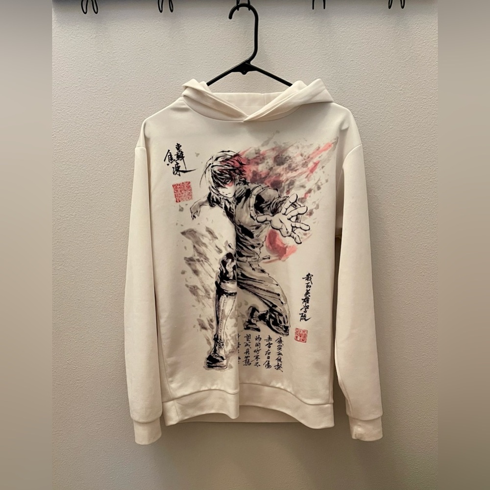 White Shoto Todoroki Boku No Hero Academia Hoodie